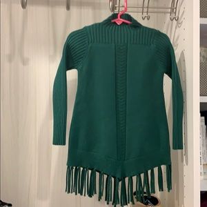 Bohemian Deep Green dress/long sweater, crew neck